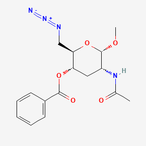 molecular formula C16H20N4O5 B15287806 Methyl 2-(Acetylamino)-6-azido-2,3,6-trideoxy-alpha-D-ribo-hexopyranoside 4-Benzoate 