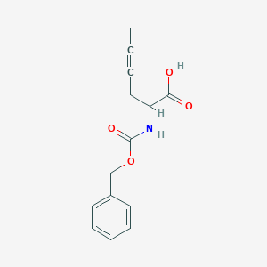 molecular formula C14H15NO4 B1528781 2-([(Benzyloxy)carbonyl]amino)hex-4-ynoic acid CAS No. 1404825-01-9