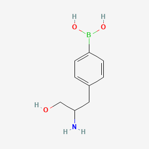 molecular formula C9H14BNO3 B15288217 Boronic acid, [4-(2-amino-3-hydroxypropyl)phenyl]- 