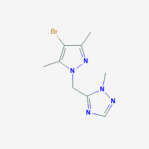 molecular formula C9H12BrN5 B1528838 5-[(4-溴-3,5-二甲基-1H-吡唑-1-基)甲基]-1-甲基-1H-1,2,4-三唑 CAS No. 1482956-17-1