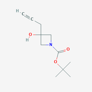 molecular formula C11H17NO3 B1528840 Tert-butyl 3-hydroxy-3-(prop-2-yn-1-yl)azetidine-1-carboxylate CAS No. 1429122-65-5