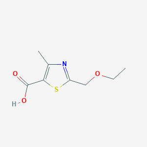 molecular formula C8H11NO3S B1528844 2-(Ethoxymethyl)-4-methyl-1,3-thiazole-5-carboxylic acid CAS No. 136204-53-0