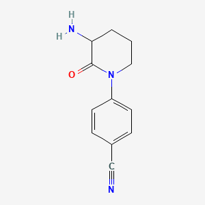 molecular formula C12H13N3O B1528845 4-(3-Amino-2-oxopiperidin-1-yl)benzonitrile CAS No. 1342733-43-0