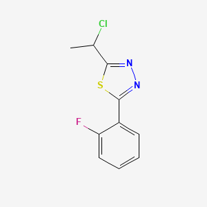 molecular formula C10H8ClFN2S B1528846 2-(1-Chloroethyl)-5-(2-fluorophenyl)-1,3,4-thiadiazole CAS No. 1493299-70-9