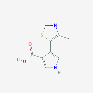 molecular formula C9H8N2O2S B1528849 4-(4-methyl-1,3-thiazol-5-yl)-1H-pyrrole-3-carboxylic acid CAS No. 1484948-42-6