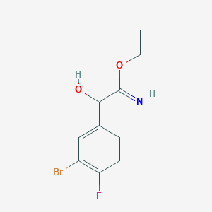 molecular formula C10H11BrFNO2 B15288629 Ethyl 2-(3-bromo-4-fluorophenyl)-2-hydroxyethanimidate CAS No. 871977-74-1