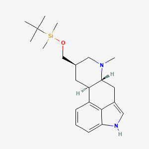 molecular formula C22H34N2OSi B15288657 (8b)-8-[[[(1,1-Dimethylethyl)dimethylsilyl]oxy]methyl]-6-methylergoline 