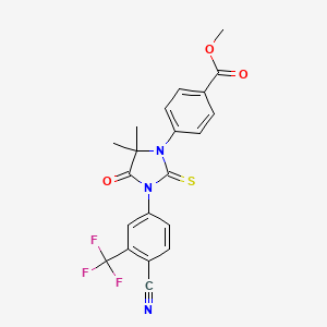molecular formula C21H16F3N3O3S B15288716 Methyl 4-[3-[4-cyano-3-(trifluoromethyl)phenyl]-5,5-dimethyl-4-oxo-2-thioxo-1-imidazolidinyl]benzoate 