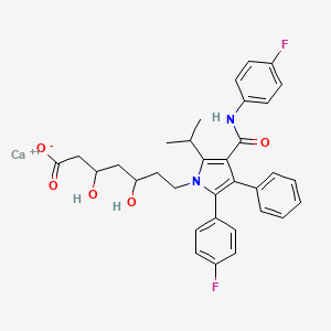 molecular formula C33H33CaF2N2O5+ B15288880 Calcium;7-[2-(4-fluorophenyl)-4-[(4-fluorophenyl)carbamoyl]-3-phenyl-5-propan-2-ylpyrrol-1-yl]-3,5-dihydroxyheptanoate 