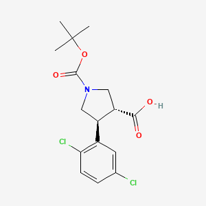 (3R,4S)-4-(2,5-Dichlorophenyl)-1-[(2-methylpropan-2-yl)oxycarbonyl]pyrrolidine-3-carboxylic acid