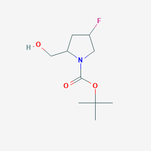 molecular formula C10H18FNO3 B1528914 Tert-butyl 4-fluoro-2-(hydroxymethyl)pyrrolidine-1-carboxylate CAS No. 1334491-14-3