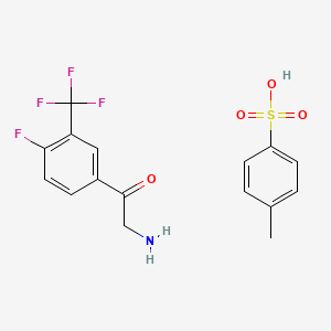 molecular formula C16H15F4NO4S B1528928 2-Amino-1-(4-fluoro-3-(trifluoromethyl)phenyl)ethanone 4-methylbenzenesulfonate CAS No. 1082951-17-4