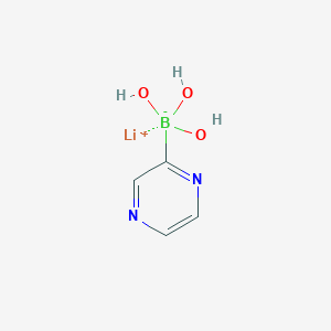 molecular formula C4H6BLiN2O3 B1528930 Lithium trihydroxy(pyrazin-2-yl)borate CAS No. 1393823-00-1