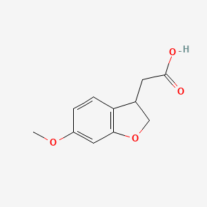 molecular formula C11H12O4 B1528945 2-(6-Methoxy-2,3-dihydro-1-benzofuran-3-yl)acetic acid CAS No. 93198-72-2