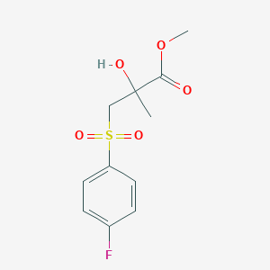 molecular formula C11H13FO5S B15289481 Methyl 3-(4-fluorophenyl)sulfonyl-2-hydroxy-2-methylpropanoate 