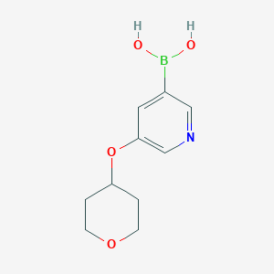 molecular formula C10H14BNO4 B1528954 (5-((Tetrahydro-2H-pyran-4-yl)oxy)pyridin-3-yl)boronic acid CAS No. 1103862-08-3
