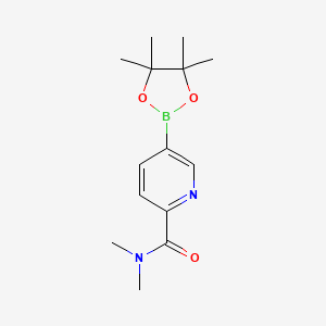molecular formula C14H21BN2O3 B1528955 N,N-dimethyl-5-(4,4,5,5-tetramethyl-1,3,2-dioxaborolan-2-yl)picolinamide CAS No. 1006876-27-2