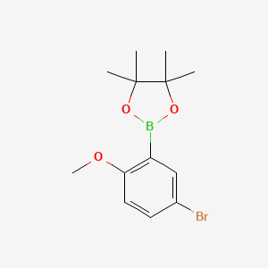 molecular formula C13H18BBrO3 B1528956 2-(5-Bromo-2-methoxyphenyl)-4,4,5,5-tetramethyl-1,3,2-dioxaborolane CAS No. 868629-78-1