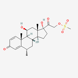 molecular formula C23H32O7S B15289582 Methylprednisolone 21-Mesylate 