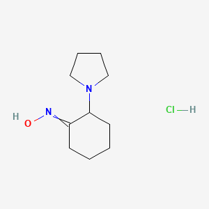 molecular formula C10H19ClN2O B1528959 N-[2-(pyrrolidin-1-yl)cyclohexylidene]hydroxylamine hydrochloride CAS No. 137858-61-8