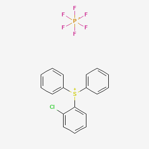 molecular formula C18H14ClS.F6P<br>C18H14ClF6PS B15289607 Sulfonium, (chlorophenyl)diphenyl-, hexafluorophosphate(1-) CAS No. 68156-05-8