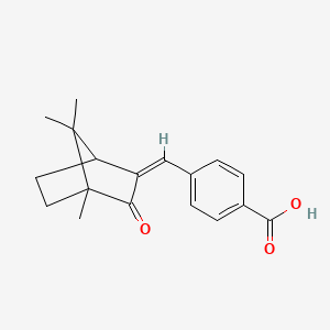 molecular formula C18H20O3 B15289615 4-[(4,7,7-Trimethyl-3-oxobicyclo[2.2.1]hept-2-ylidene)methyl]benzoic Acid 