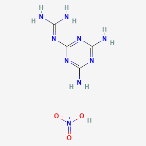 molecular formula C4H9N9O3 B15289622 (4,6-Diamino-1,3,5-triazin-2-yl)guanidine Nitrate CAS No. 3553-49-9