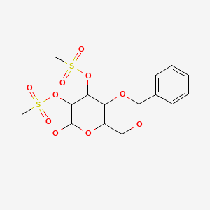 molecular formula C16H22O10S2 B15289628 Methyl 4,6-o-benzylidene-2,3-bis-o-(methylsulfonyl)hexopyranoside CAS No. 6619-12-1