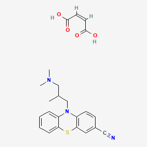 molecular formula C23H25N3O4S B15289672 10-(3-(Dimethylamino)-2-methylpropyl)-phenothiazine-2-carbonitrile maleate CAS No. 63833-98-7