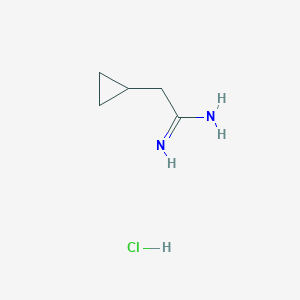 molecular formula C5H11ClN2 B1528971 2-Cyclopropylacetimidamide hydrochloride CAS No. 21572-79-2