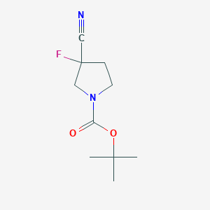 molecular formula C10H15FN2O2 B1528975 1-Boc-3-cyano-3-fluoropyrrolidine CAS No. 1334675-01-2