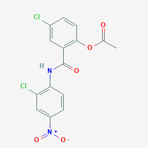 molecular formula C15H10Cl2N2O5 B15289774 Benzamide, 2-(acetyloxy)-5-chloro-N-(2-chloro-4-nitrophenyl)- CAS No. 32060-33-6