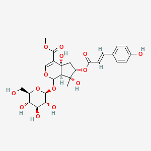 molecular formula C26H32O14 B15289817 methyl (4aR,6S,7R,7aS)-4a,7-dihydroxy-6-[(E)-3-(4-hydroxyphenyl)prop-2-enoyl]oxy-7-methyl-1-[(2S,3R,4S,5S,6R)-3,4,5-trihydroxy-6-(hydroxymethyl)oxan-2-yl]oxy-1,5,6,7a-tetrahydrocyclopenta[c]pyran-4-carboxylate CAS No. 64597-22-4