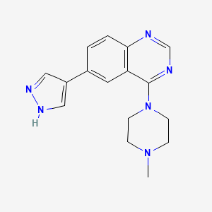 molecular formula C16H18N6 B15289866 4-(4-methylpiperazin-1-yl)-6-(1H-pyrazol-4-yl)quinazoline 