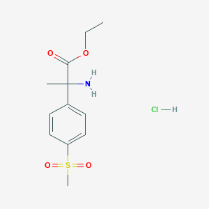 molecular formula C12H18ClNO4S B1528998 Ethyl 2-amino-2-(4-methanesulfonylphenyl)propanoate hydrochloride CAS No. 1803592-52-0