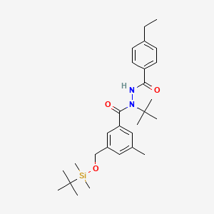 molecular formula C28H42N2O3Si B15289988 N-(tert-Butyl)-3-(((tert-butyldimethylsilyl)oxy)methyl)-N'-(4-ethylbenzoyl)-5-methylbenzohydrazide 