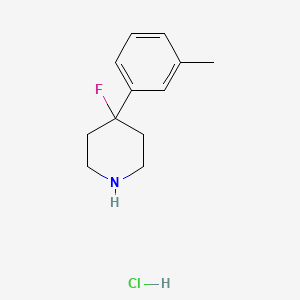 molecular formula C12H17ClFN B1528999 4-Fluoro-4-(3-methylphenyl)piperidine hydrochloride CAS No. 1803592-99-5