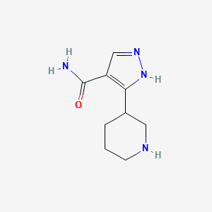 molecular formula C9H14N4O B1529003 3-(piperidin-3-yl)-1H-pyrazole-4-carboxamide CAS No. 1803586-13-1
