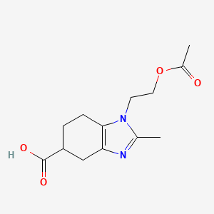 1-[2-(acetyloxy)ethyl]-2-methyl-4,5,6,7-tetrahydro-1H-1,3-benzodiazole-5-carboxylic acid