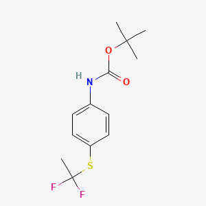 molecular formula C13H17F2NO2S B15290076 tert-butyl N-[4-(1,1-difluoroethylsulfanyl)phenyl]carbamate 