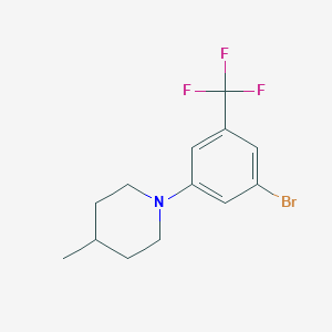 molecular formula C13H15BrF3N B1529009 1-(3-Bromo-5-(trifluoromethyl)phenyl)-4-methylpiperidine CAS No. 1704068-87-0
