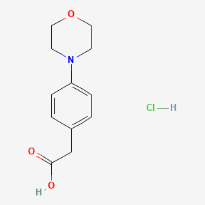 molecular formula C12H16ClNO3 B1529011 2-[4-(吗啉-4-基)苯基]乙酸盐酸盐 CAS No. 1803592-36-0