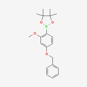 molecular formula C20H25BO4 B1529019 4-苄氧基-2-甲氧基苯基硼酸频哪醇酯 CAS No. 1626407-70-2