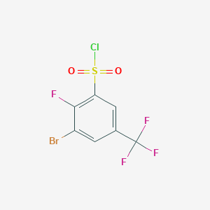 molecular formula C7H2BrClF4O2S B15290257 3-Bromo-2-fluoro-5-(trifluoromethyl)benzenesulfonyl chloride 