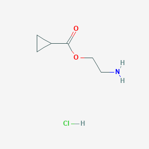 molecular formula C6H12ClNO2 B1529029 2-Aminoethyl cyclopropanecarboxylate hydrochloride CAS No. 1803611-27-9