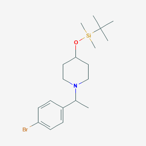 molecular formula C19H32BrNOSi B1529036 1-(1-(4-Bromophenyl)ethyl)-4-((tert-butyldimethylsilyl)oxy)piperidine CAS No. 1704069-36-2