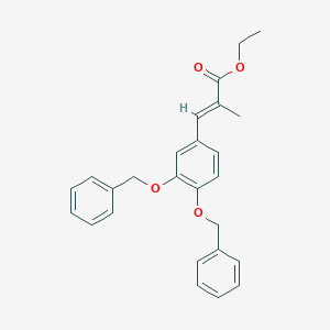 molecular formula C26H26O4 B15290403 ethyl (E)-3-[3,4-bis(phenylmethoxy)phenyl]-2-methylprop-2-enoate 
