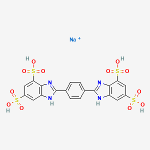molecular formula C20H14N4NaO12S4+ B15290405 sodium;2-[4-(4,6-disulfo-1H-benzimidazol-2-yl)phenyl]-1H-benzimidazole-4,6-disulfonic acid 