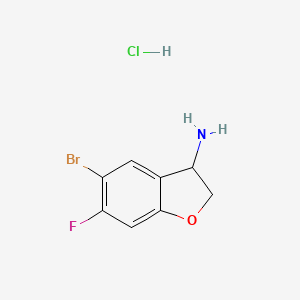 molecular formula C8H8BrClFNO B1529041 5-溴-6-氟-2,3-二氢-1-苯并呋喃-3-胺盐酸盐 CAS No. 1803595-03-0