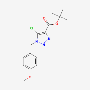 molecular formula C15H18ClN3O3 B15290428 tert-Butyl 5-chloro-1-(4-methoxybenzyl)-1H-1,2,3-triazole-4-carboxylate 